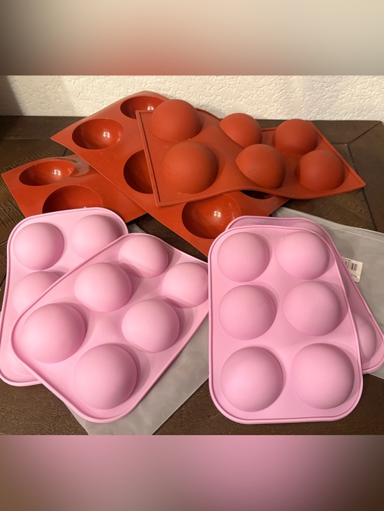 Other - 7 - Silicone Half-Sphere Mold Set in Pink and Terracotta